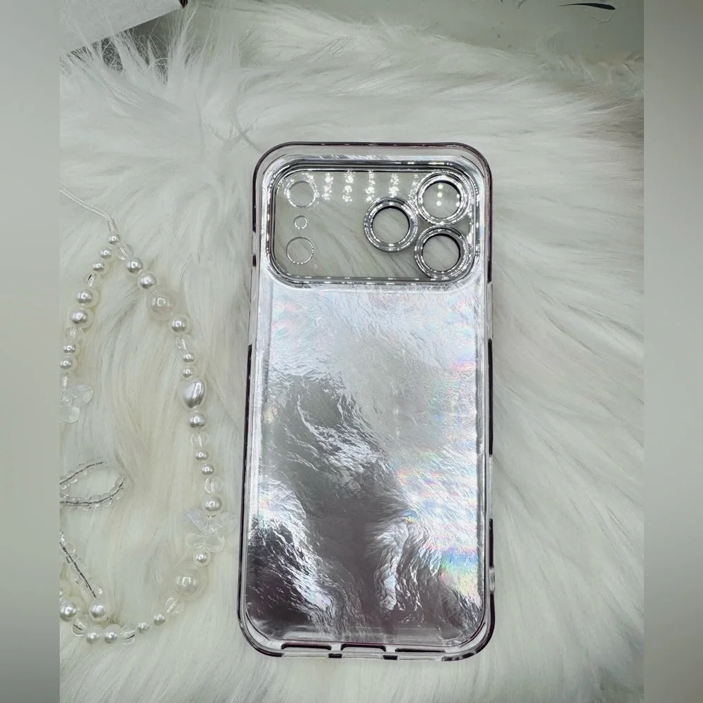 Chic iPhone 17 Pro Max  Bow Theme Wine Case w/ bows design & matching bead charm